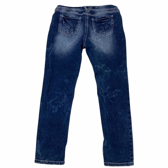 ARIYA Faded Dark Wash Blue Skinny Denim Jeans - Picture 3 of 11